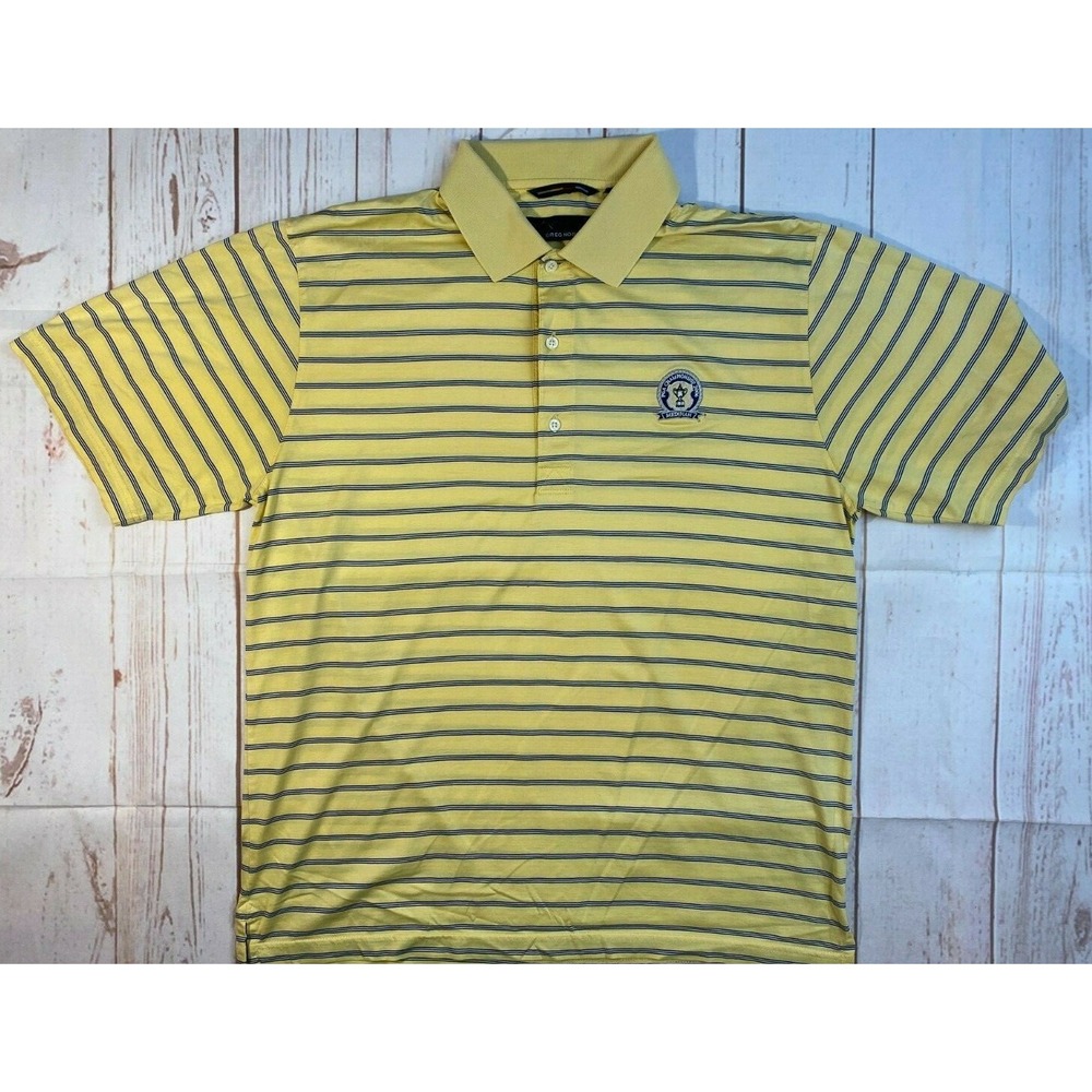Mens Greg Norman  Polo Golf Shirt Stripe PGA Championship 2006 Medinah Medium